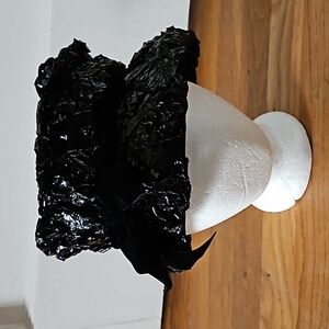 Vintage black Dowa bucket hat with bow